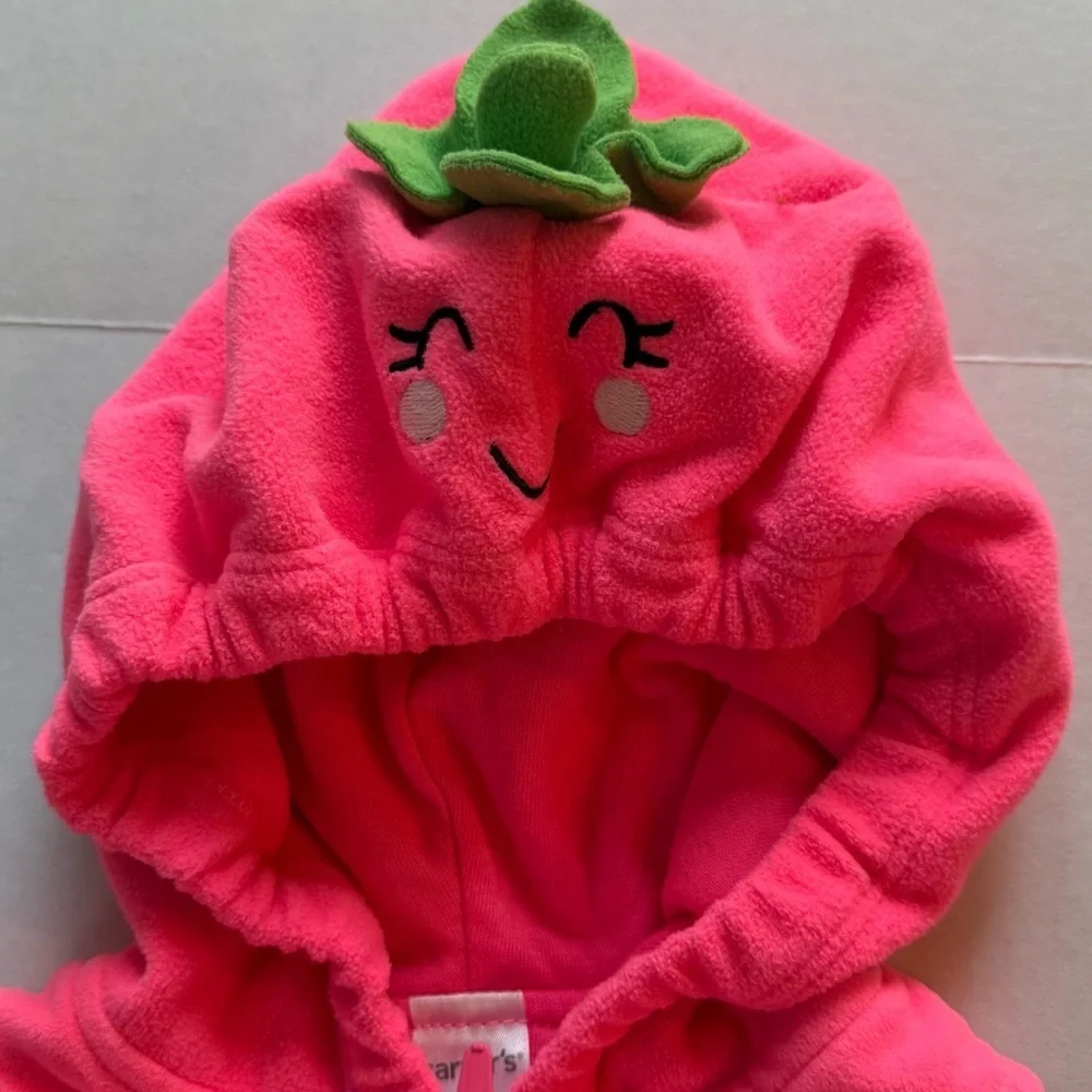 Carter's Pink and Green Bodysuit with Hood - Picture 4 of 11